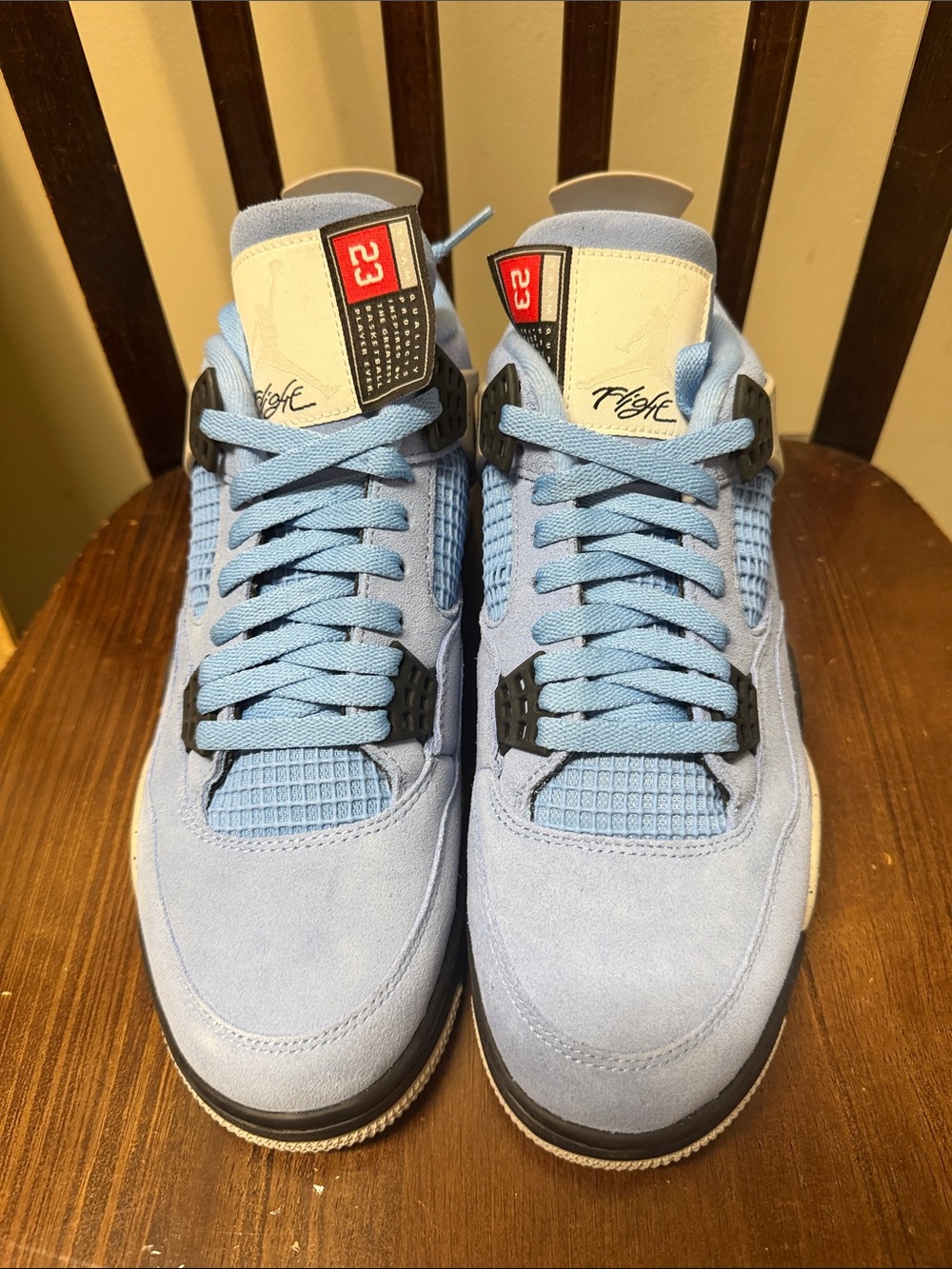 Jordan Retro 4 Light Blue Suede Sneakers